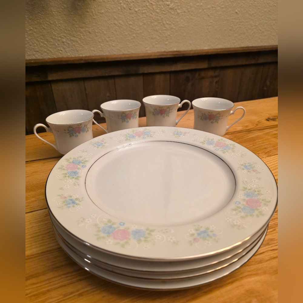 CHINA GARDEN PRESTIGE Elegant Floral Dinnerware Set of 8 Pcs